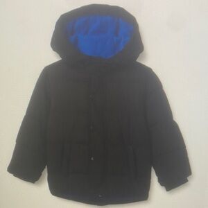 Kids Black Puffer Jacket with Blue Lining